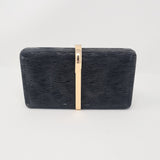 Black Metallic Box Clutch Bag - Franklins