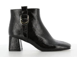 Black Patent Heeled Ankle Boots - Franklins