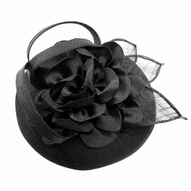 Black Pillbox Flower Bud Fascinator - Franklins