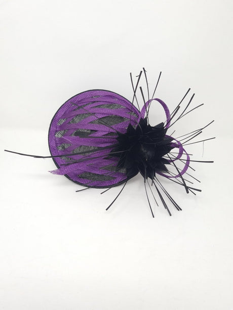 Black & Purple Criss Cross Fascinator - Franklins