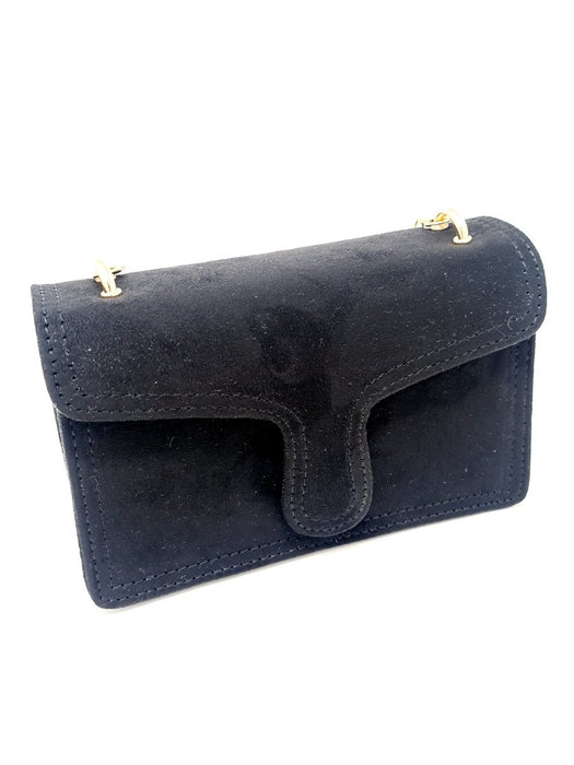 Black Suede Box Clutch Bag - Franklins