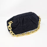 Black Towel Feel Gold Chain Handbag - Franklins