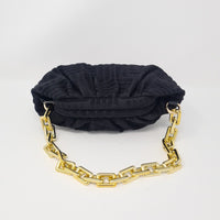 Black Towel Feel Gold Chain Handbag - Franklins