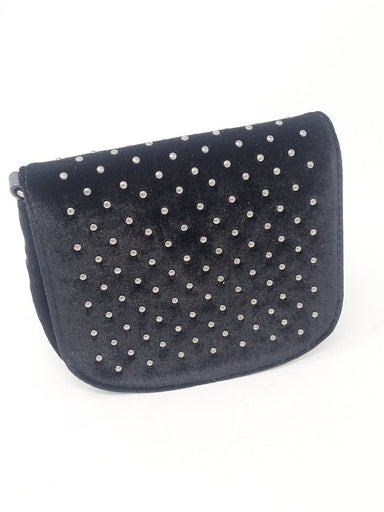 Black Velvet Studded Mini Handbag - Franklins