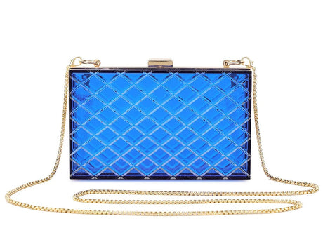 Blue Box With Gold Trim Clutch Bag - Franklins