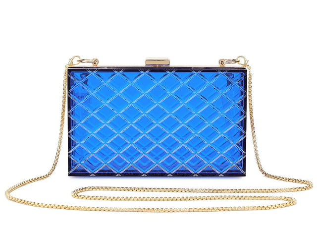 Blue Box With Gold Trim Clutch Bag - Franklins