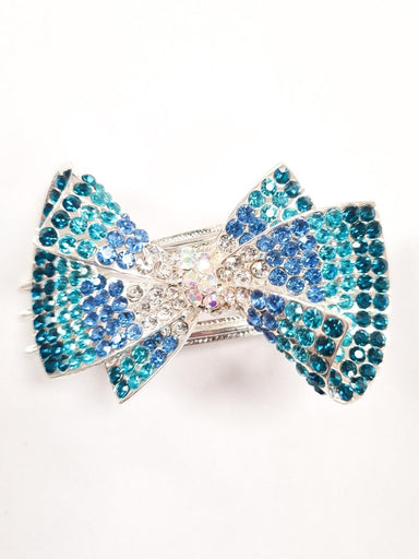 Blue Diamanté Bow Hair Clip - Franklins