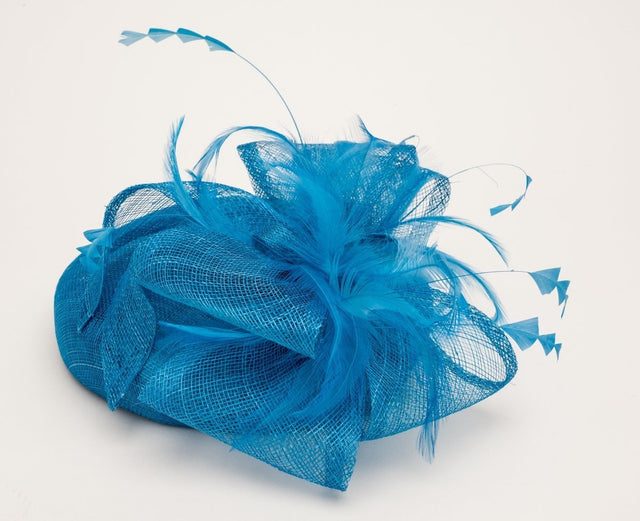 Blue Jay Blue Beret Shaped Fascinator With Elastic - Franklins