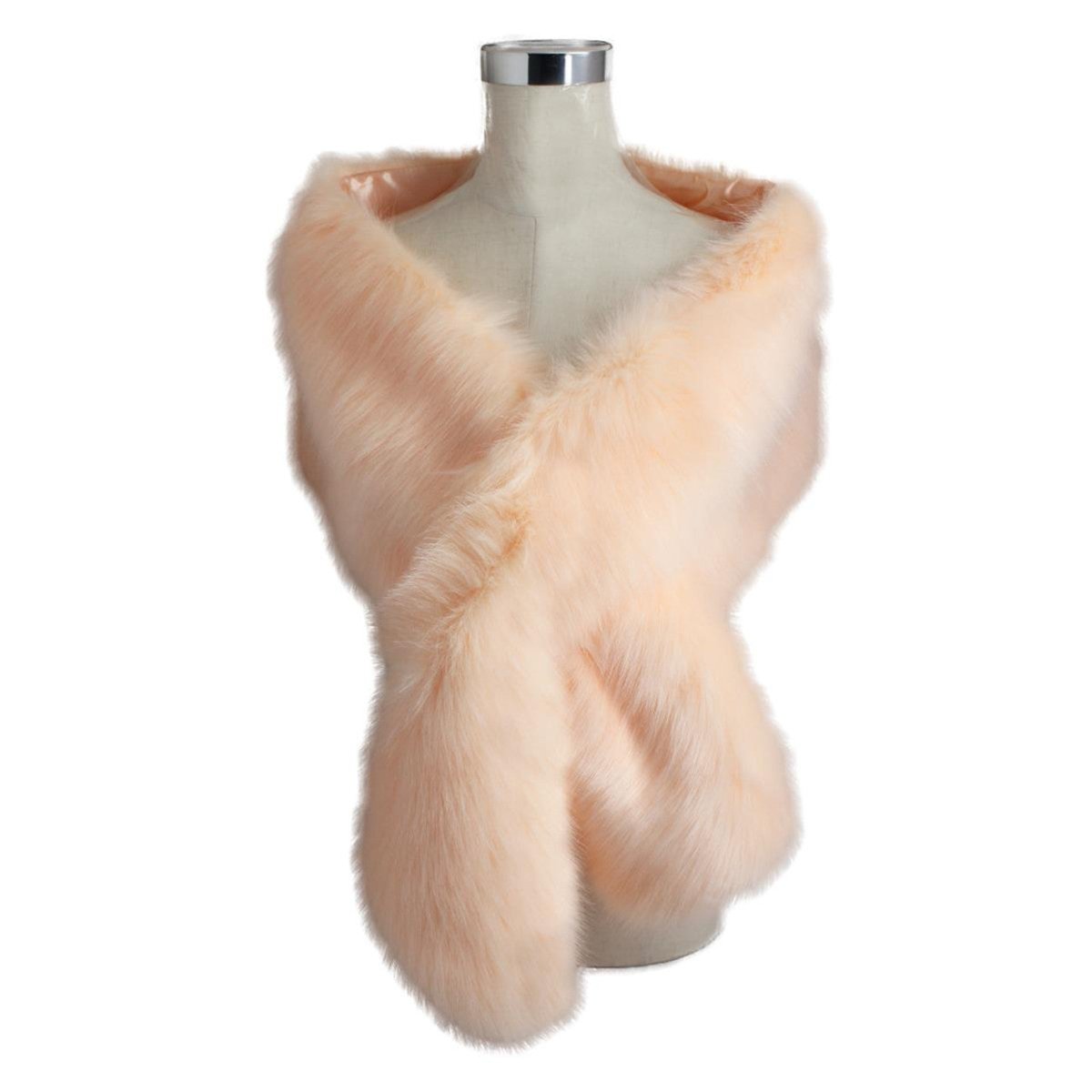 Blush Peach Faux Fur Cape Wrap - Franklins