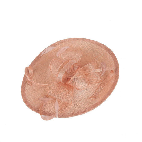 Blush Peach Sinamay Disc Fascinator - Franklins