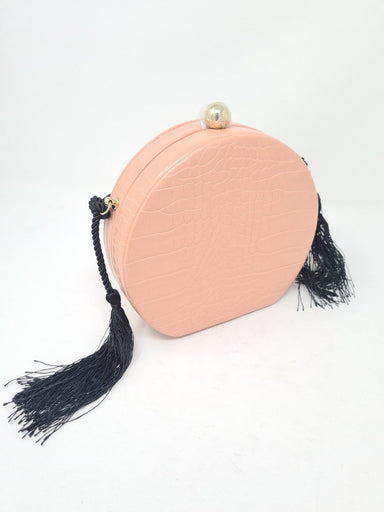 Blush Pink Snake Print Round Handbag - Franklins
