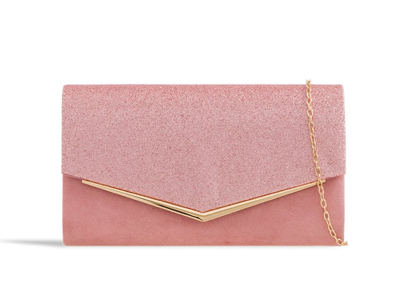 Blush Pink Sparkle Clutch Bag - Franklins