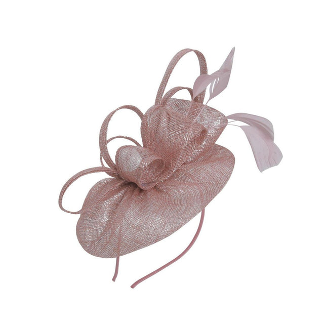 Blush Rose Metallic Loop Feather Fascinator - Franklins