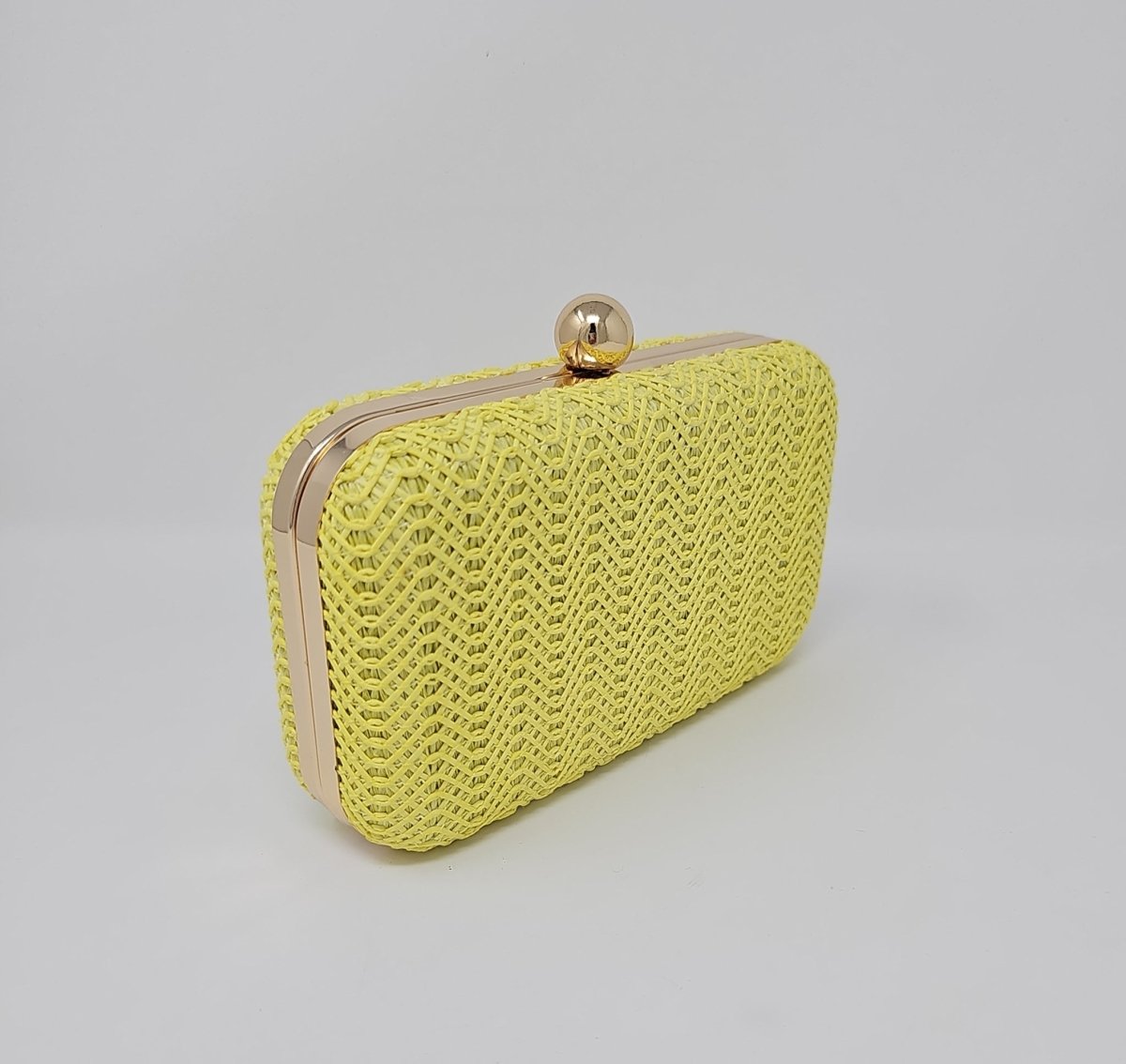 Bright Lemon Knit Clutch Bag - Franklins