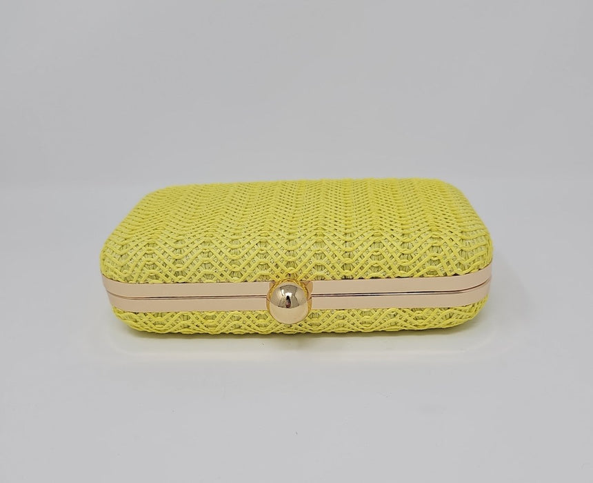 Bright Lemon Knit Clutch Bag - Franklins