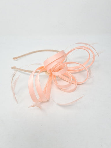Bright Peach Satin Loop Hairband Fascinator - Franklins