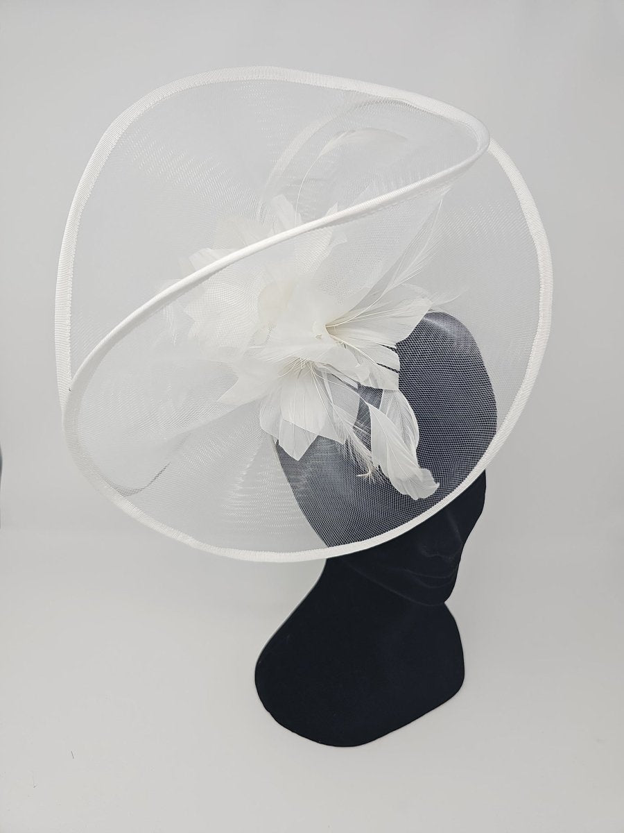 Bright White Net Large Fascinator - Franklins