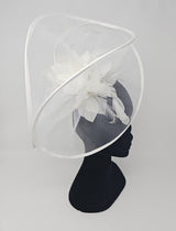 Bright White Net Large Fascinator - Franklins