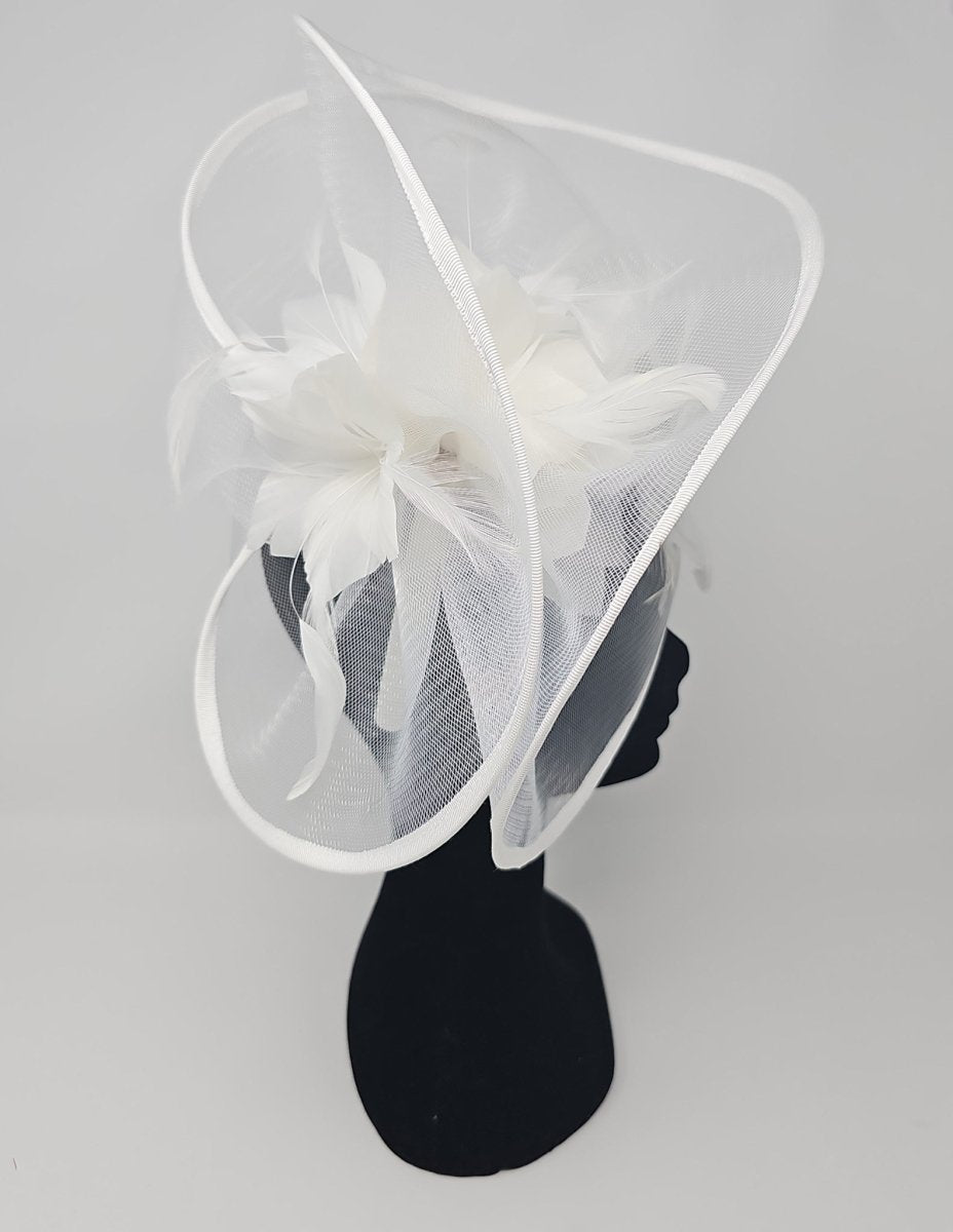 Bright White Net Large Fascinator - Franklins