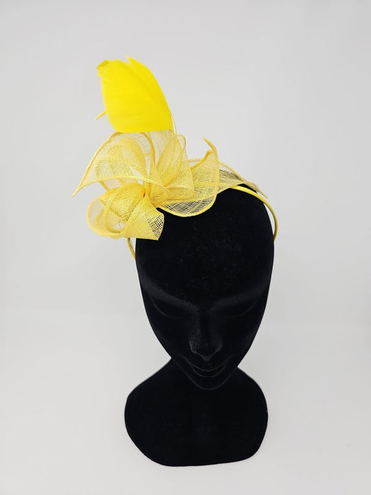 Bright Yellow Knot Feather Fascinator - Franklins
