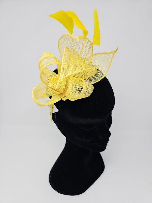 Bright Yellow Knot Feather Fascinator - Franklins