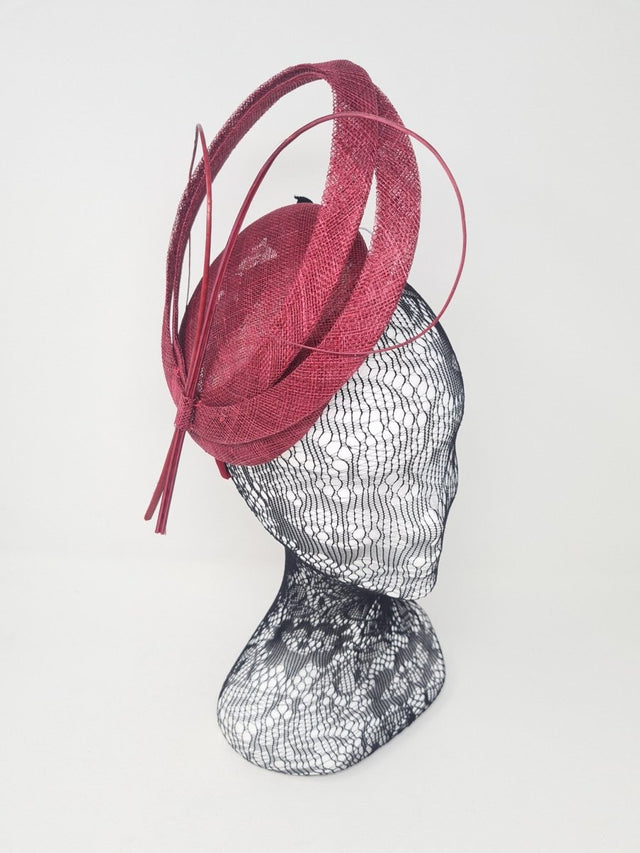 Burgandy Crossover Disc Fascinator - Franklins