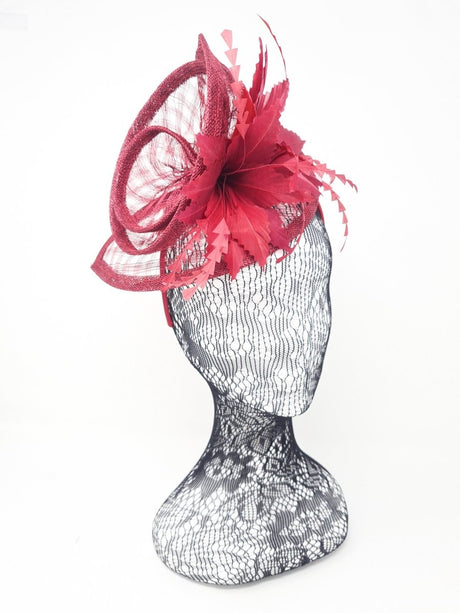 Burgundy Flower Fascinator - Franklins