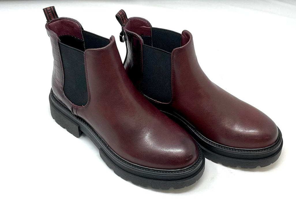 burgundy red chunky chelsea ankle boots boots millie co