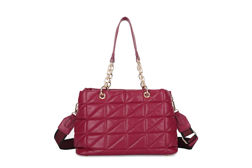 Burgundy Wine Quilted Handbag - Franklins