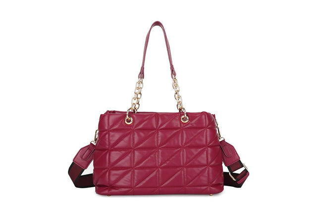 Burgundy Wine Quilted Handbag - Franklins