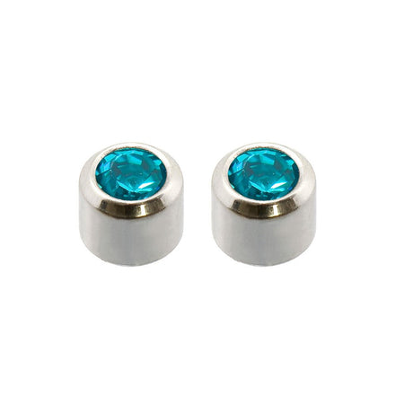 Caflon Birthstone Ear Piercing Studs Silver December - Franklins