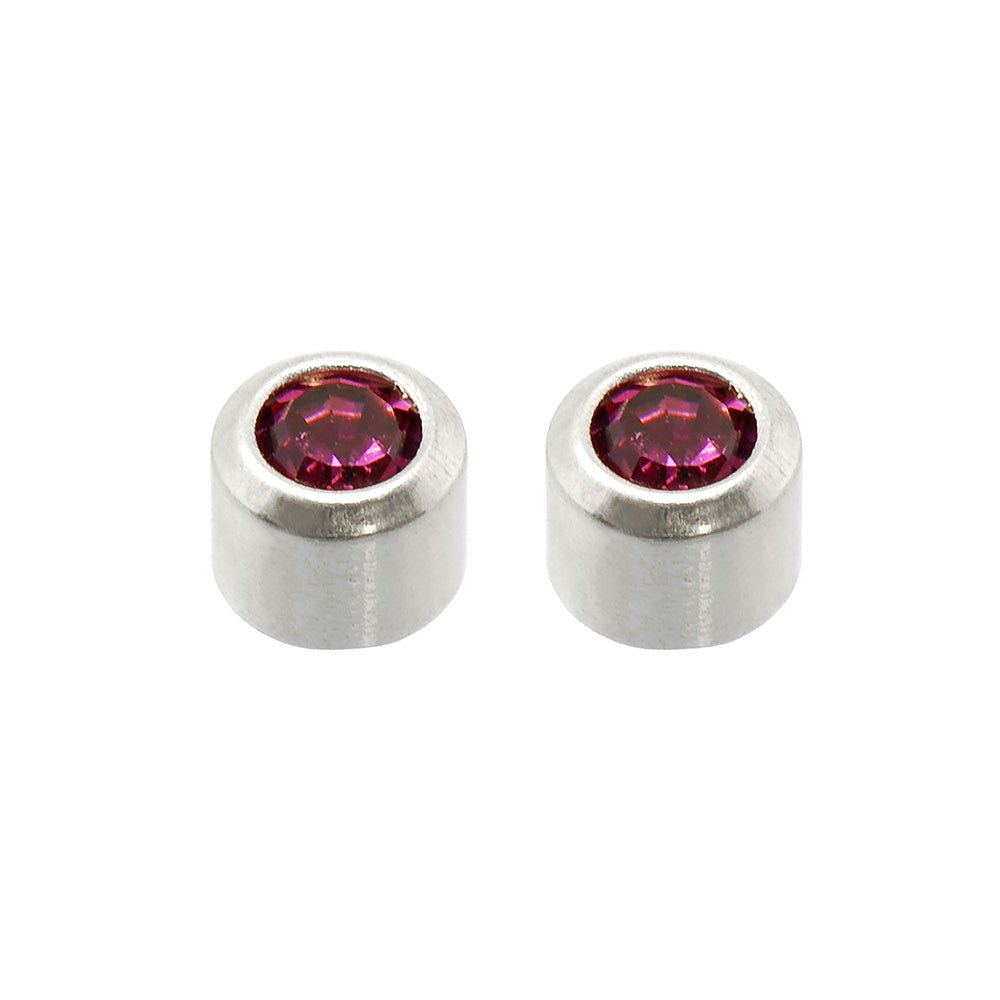 Caflon Birthstone Ear Piercing Studs Silver October - Franklins