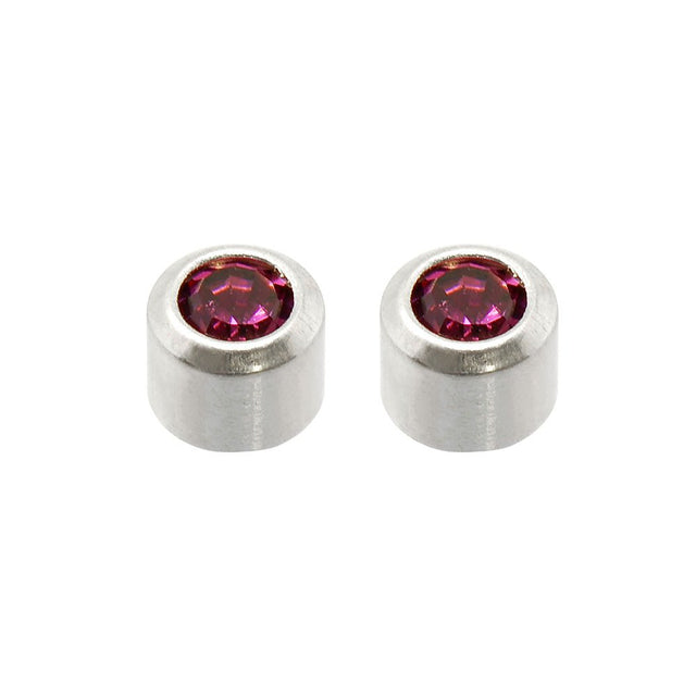 Caflon Birthstone Ear Piercing Studs Silver October - Franklins