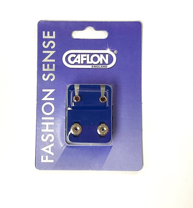 Caflon Silver Birthstone Ear Piercing Studs February - Franklins