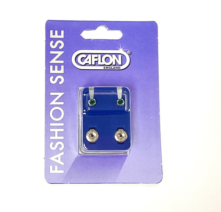 Caflon Silver Birthstone Ear Piercing Studs May - Franklins