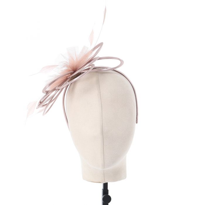 Champagne Blush Satin & Pearl Looped Fascinator - Franklins