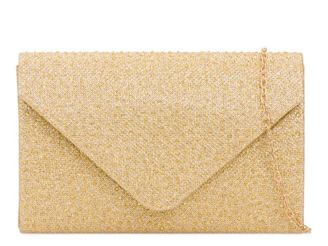 Champagne Crystal Diamante Clutch Bag - Franklins