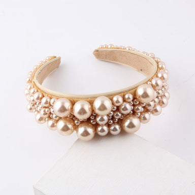 Champagne Gold Chunky Pearl Hairband - Franklins