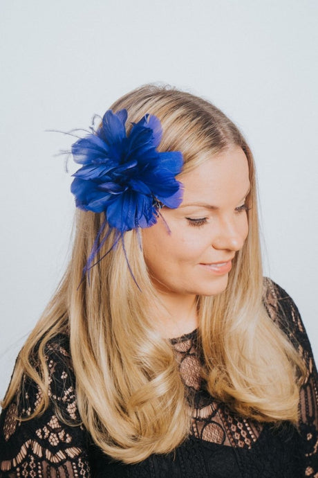 Cobalt Feather Hair Slide - Franklins