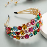 Coloured Crystal Three Strand Hairband - Franklins