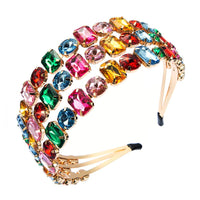 Coloured Crystal Three Strand Hairband - Franklins