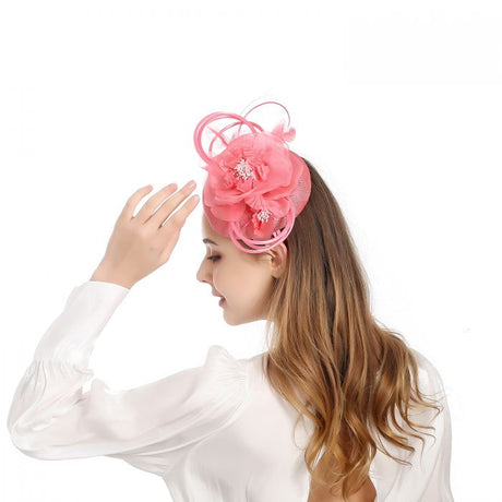 Coral Pillbox Flower Embellished Fascinator - Franklins