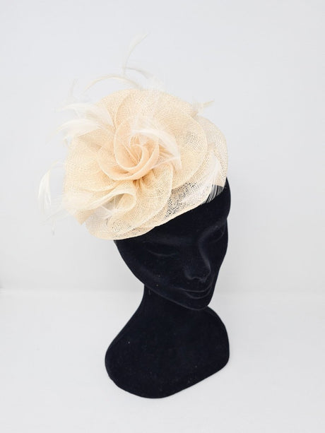 Cream Flower Bud Feather Fascinator - Franklins