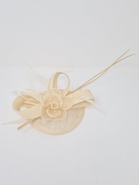 Cream Flower & Feather Slide Fascinator - Franklins