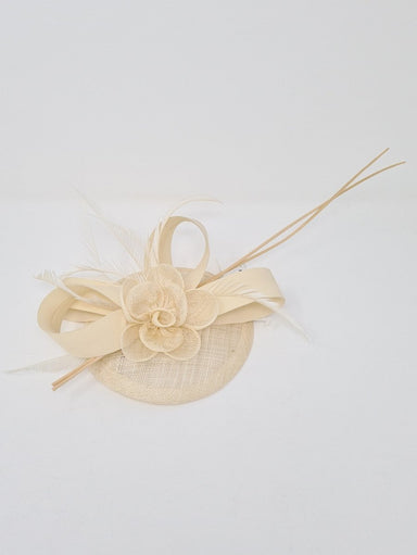 Cream Flower & Feather Slide Fascinator - Franklins