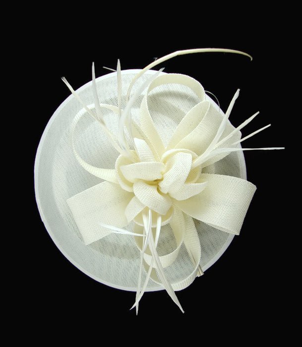 Cream Flower Style Round Disc Hairband Fascinator - Franklins