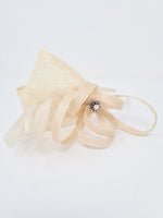 Cream Woven Loop Feather Hair Band Fascinator - Franklins