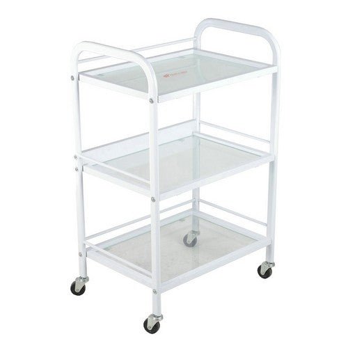 Crewe Orlando Beauty Trolley White with Frosted Glass - Franklins