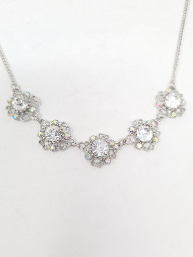 Crystal Diamante Petal Necklace - Franklins
