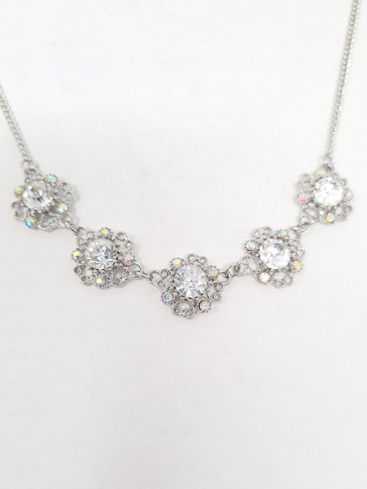 Crystal Diamante Petal Necklace - Franklins